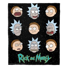 Rick & Morty; Talking Heads Aggretsuko Comics Silk Touch Throw Blanket; 50" x 60"
