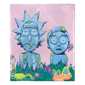 Rick & Morty; Made of Stone Aggretsuko Comics Silk Touch Throw Blanket; 50" x 60"