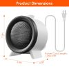 1000W Electric Space Heater Ceramic Heater Fan Heating Fan with 3 Modes 3S Fast Heating Tip over Overheating Protection for Home Office Dormitry