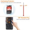 800W Plug-In Space Heater Wall Outlet Heater with 360° Rotatable Plug Adjustable Temperature 2 Wind Speeds Remote Control